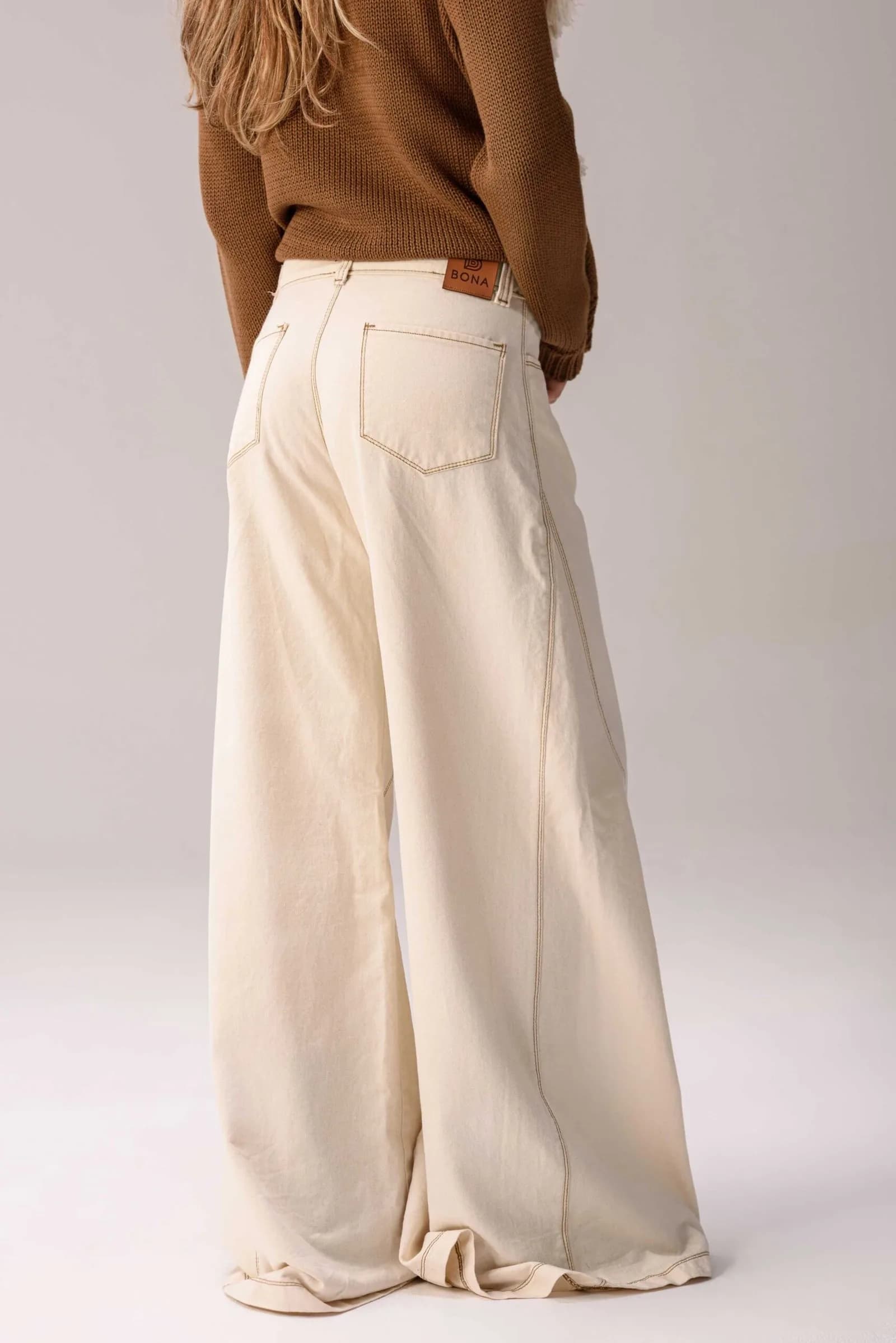 Jean Wide Leg Mediterráneo — Pantalones Bordo · BONA