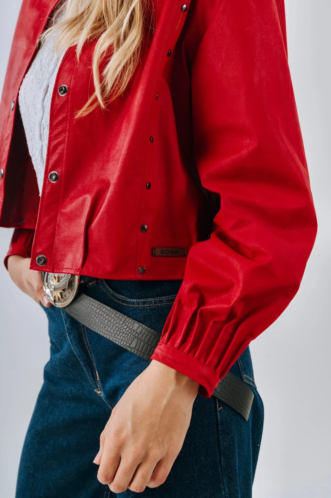 Bomber Toscana (100% cuero) Rojo