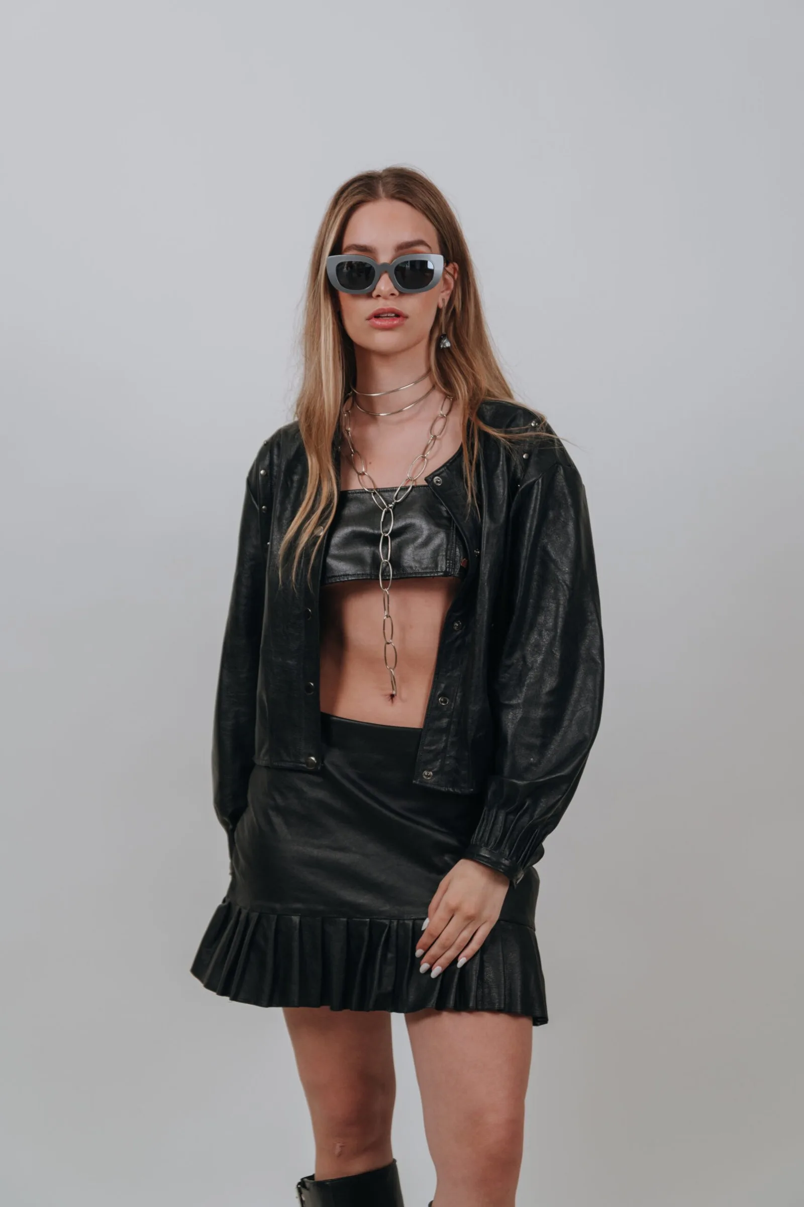 Delfos Leather Skirt — Negro XL