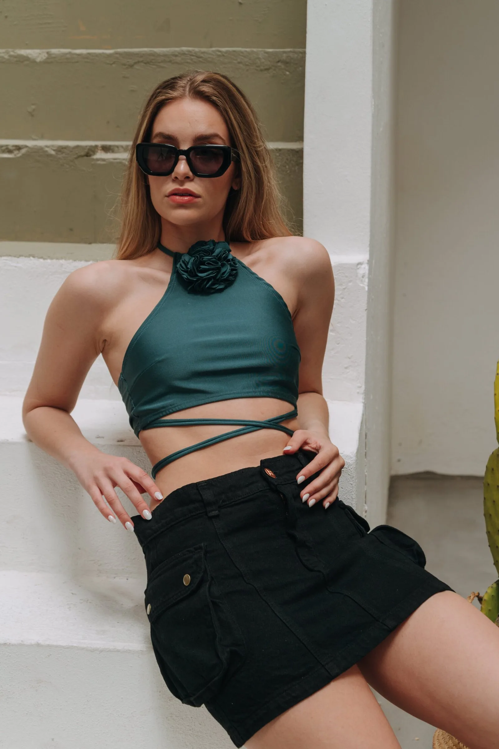 Falda Cargo Negro