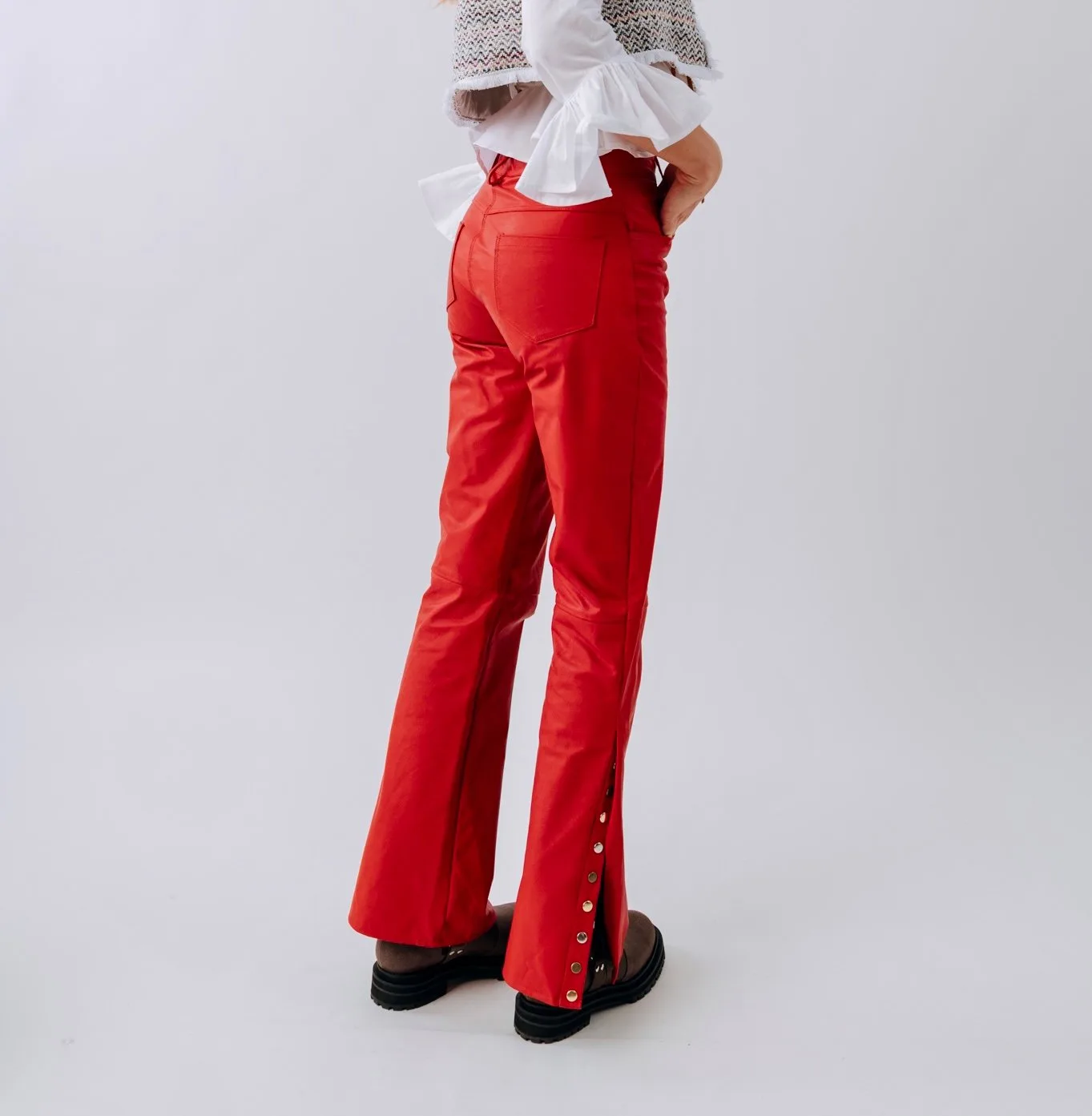 Toledo Leather Jean Rojo