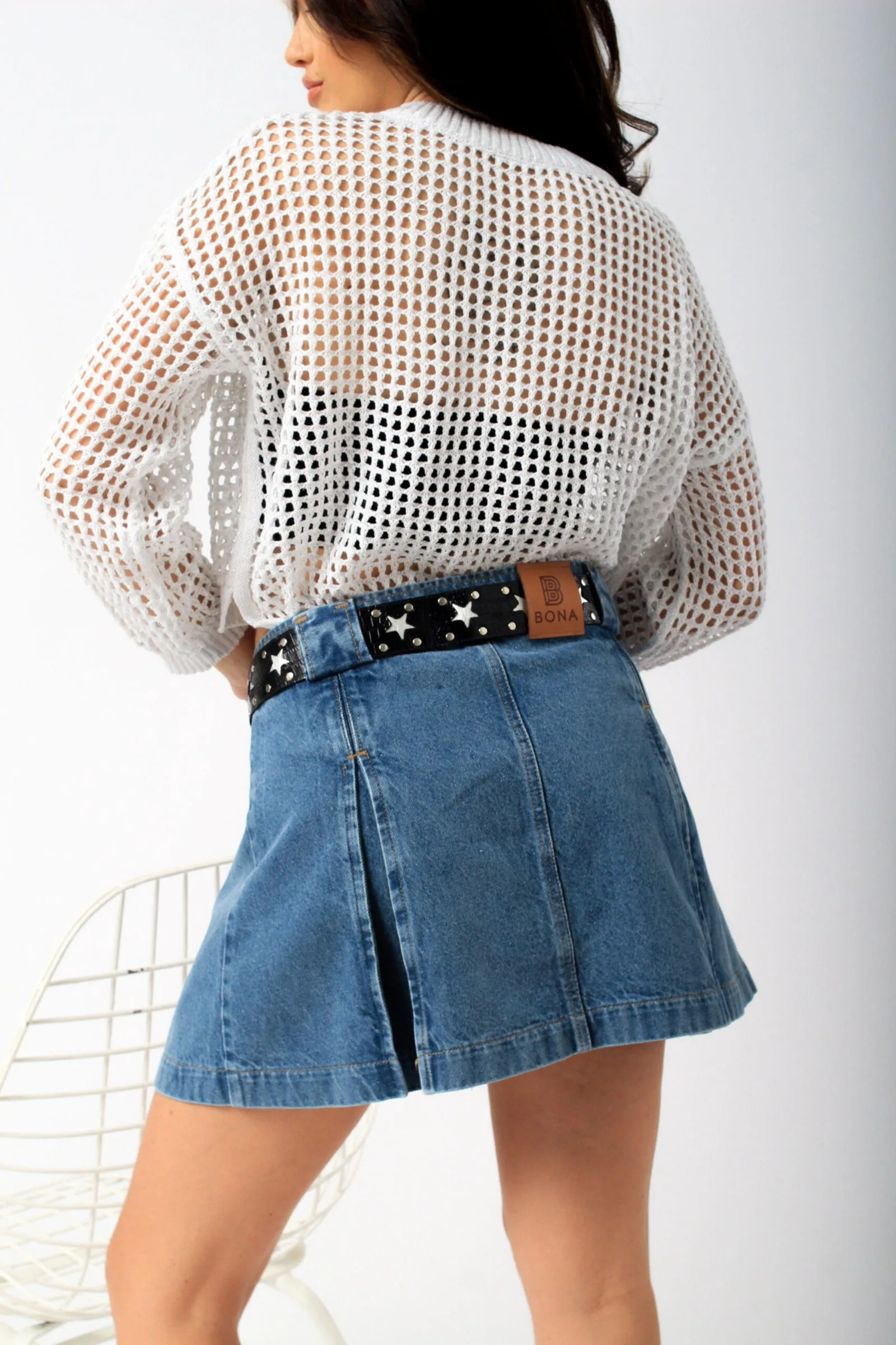 Falda Palm — Shorts y faldas Celeste · BONA