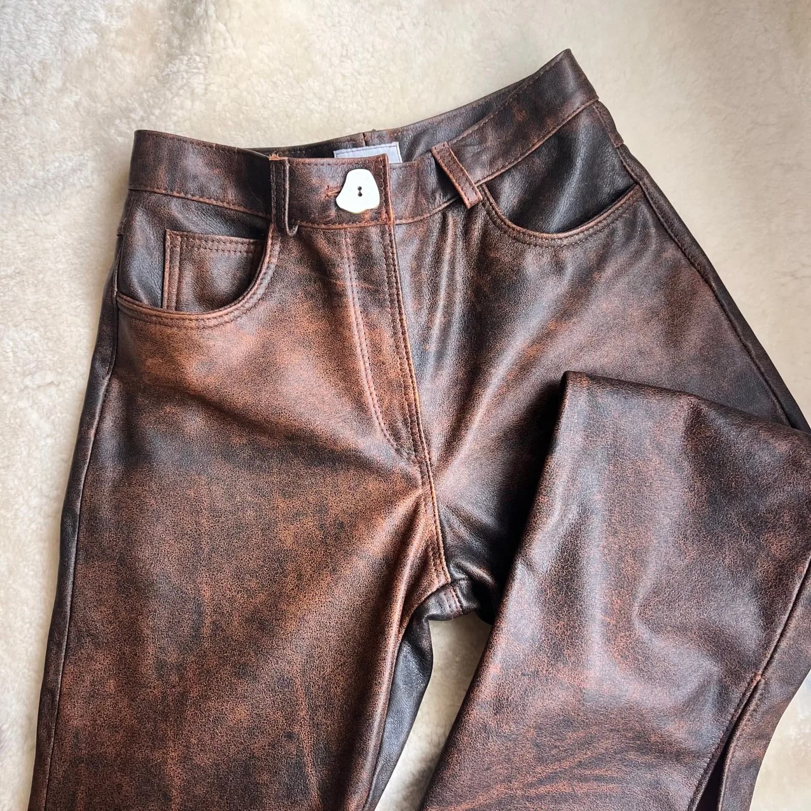 Eternal Leather Pant Marron vintage