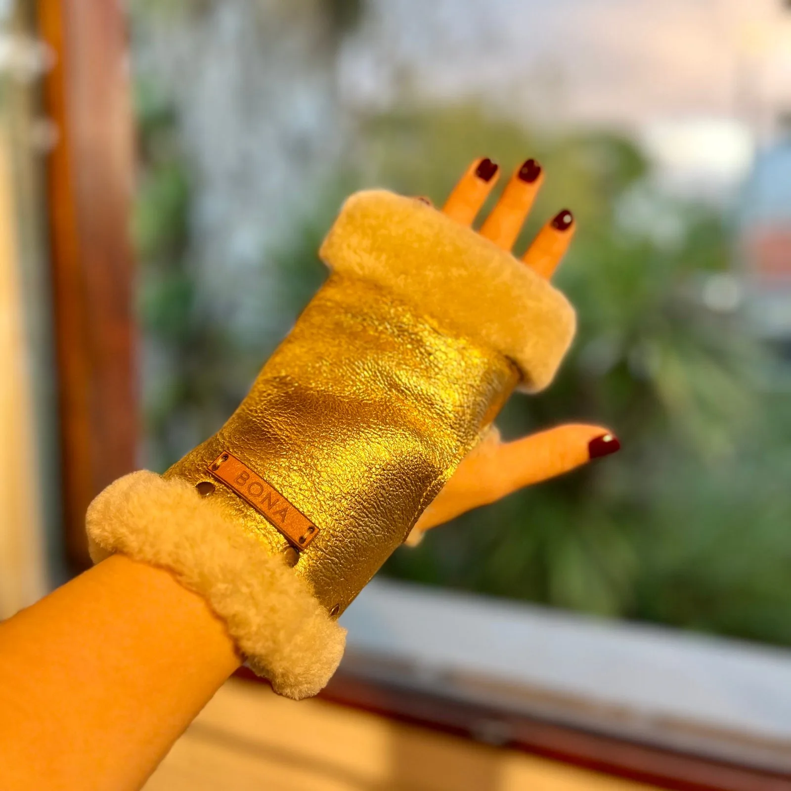 Guantes Kanun (Wool & Leather) Dorado