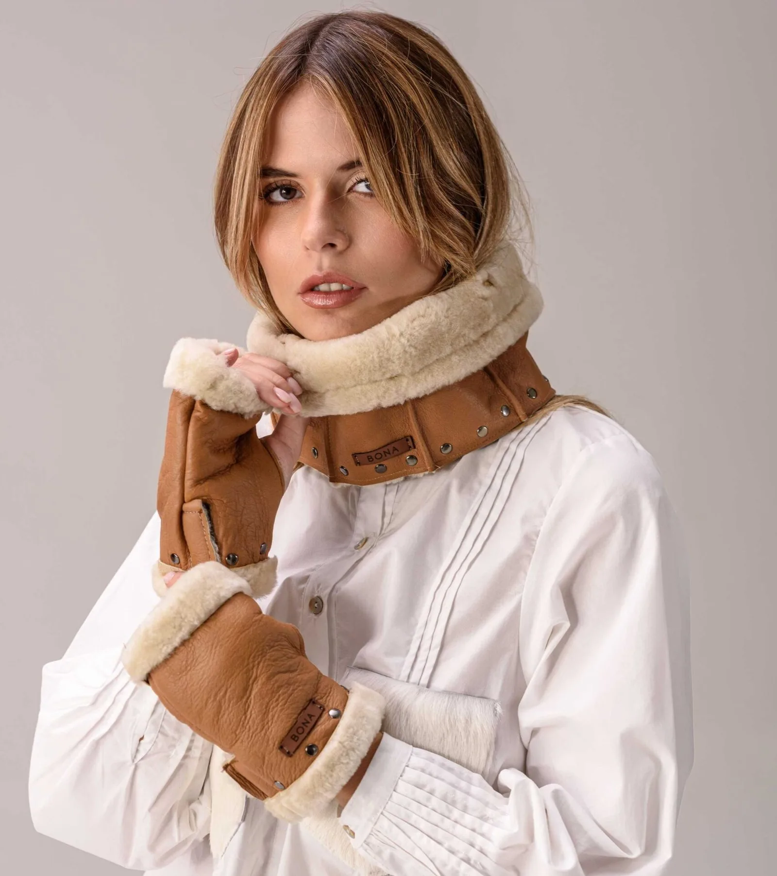 Guantes Kanun (Wool & Leather) Beige